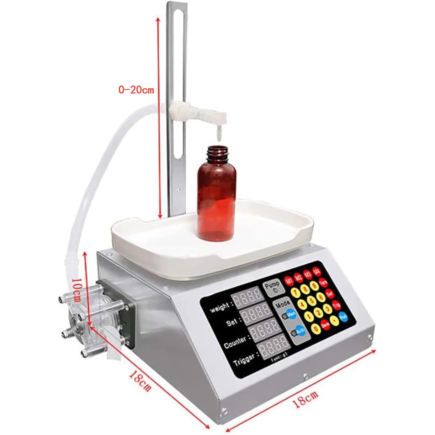Riempitrice per bottiglie di miele, riempitrice per bottiglie da 3-300 ml Piccola riempitrice per miele, portata massima 1200 ml/min, attrezzatura per imbottigliamento automatico per shampoo, olio