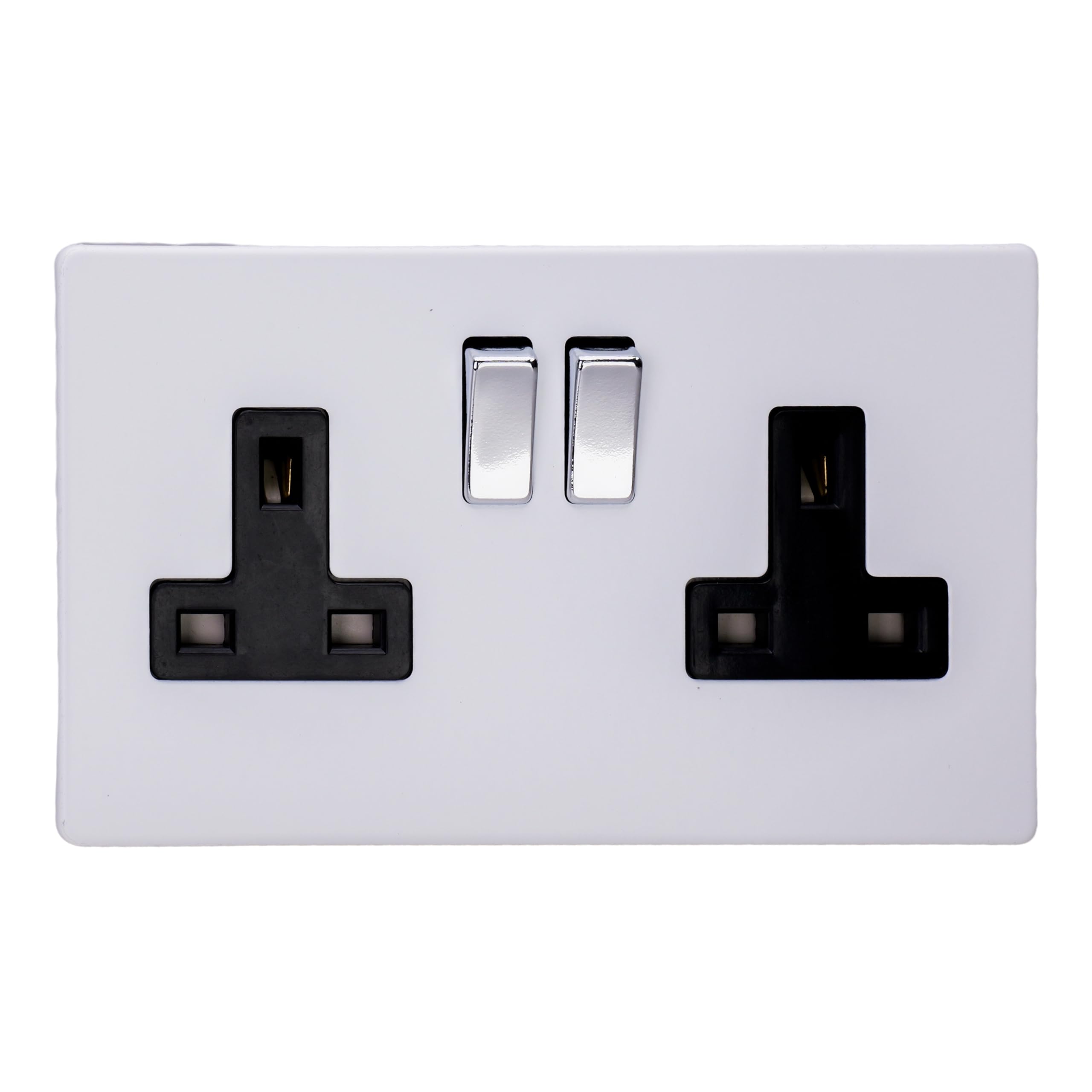 Varilight XDY5BS.PD Screwless Primed 2 Gang Double 13A Switched Plug Socket