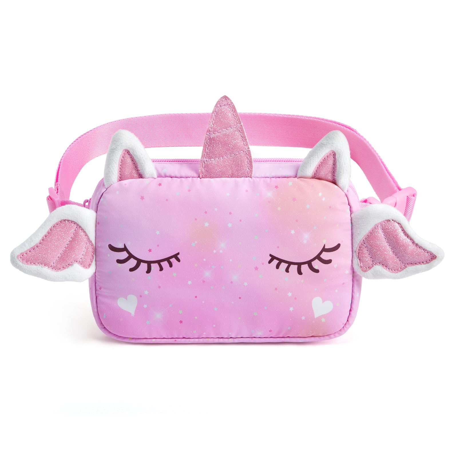 Cute Fanny Pack for Girls, Little Girls Kids Crossbody Purse Age 6-12 | Adjustable Girls Belt Bag Ages 4-12, Birthday Gifts for 4-12 Year Old Girls, Cute Unicorn, Heart, Horse and Butterfly Prints