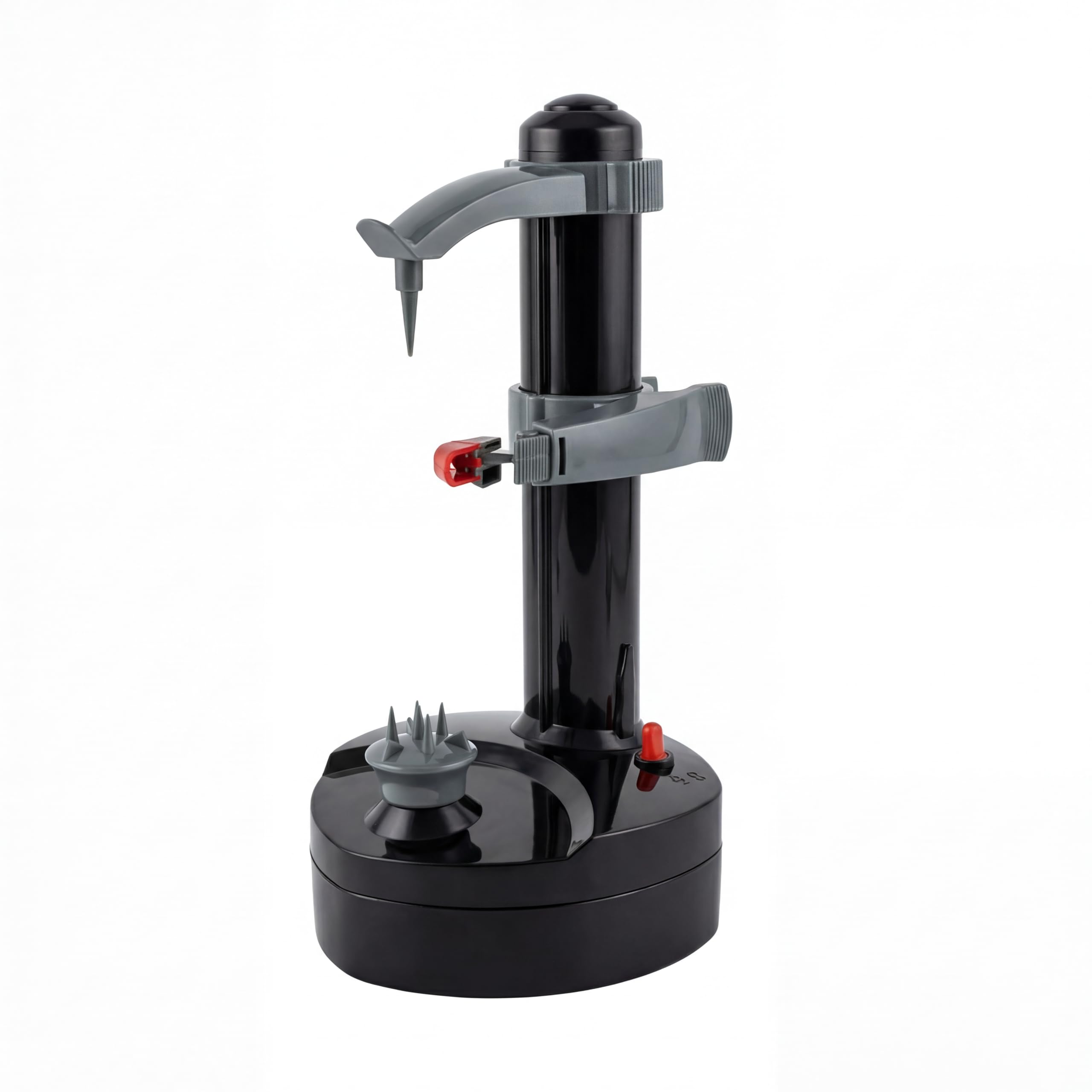 Pelamatic - Pelador Eléctrico de Frutas y Verduras | Pelado Rápido con Botón | 2 Cuchillas Repuesto | Accesorio para Patatas | Fácil Limpieza | Seguridad Higiénica, Negro, Plástico