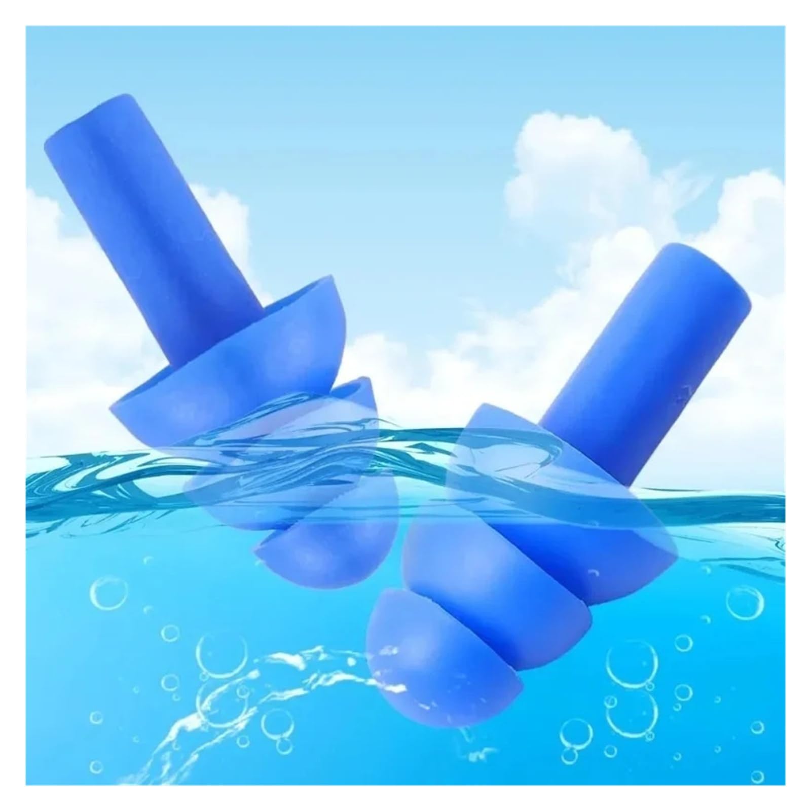 Waterproof Swimming Ear Plugs Soft Silicone Reusable Noise Reduction Sleep(10 Pairs)