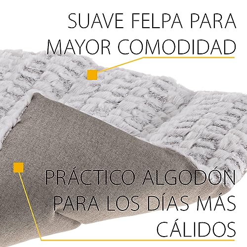 Cojín para Perros Grandes Ferplast de Felpa y Algodón Tórtola 122x76 cm 5