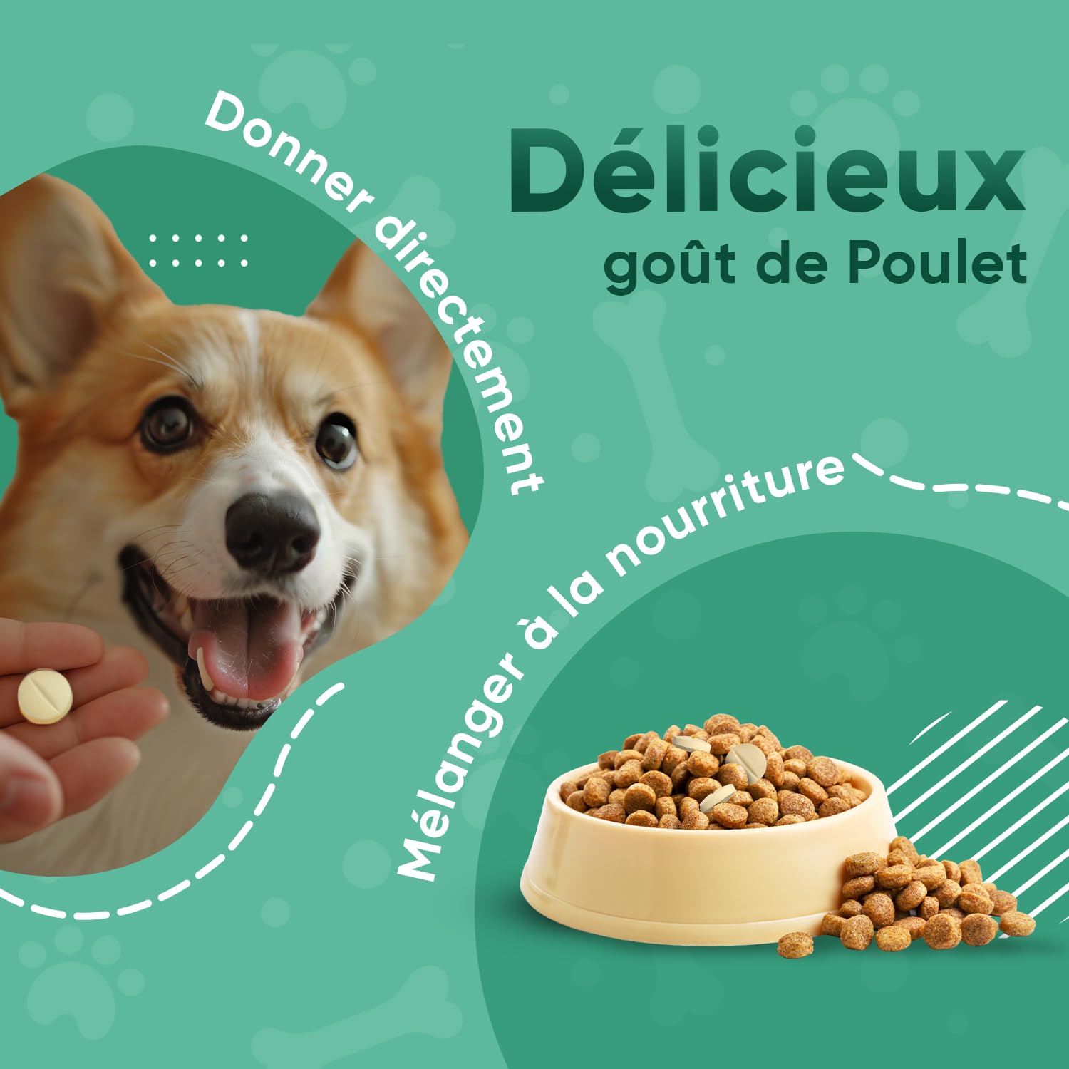 Anti Coprophagie Chien - 120 Comprimés Goût Poulet - Empêche Ingestion de Crottes, Confort Digestif, Haleine Fraîche - Enrichi en Yucca, Camomille, Persil, Probiotiques Chien & Enzymes Digestives