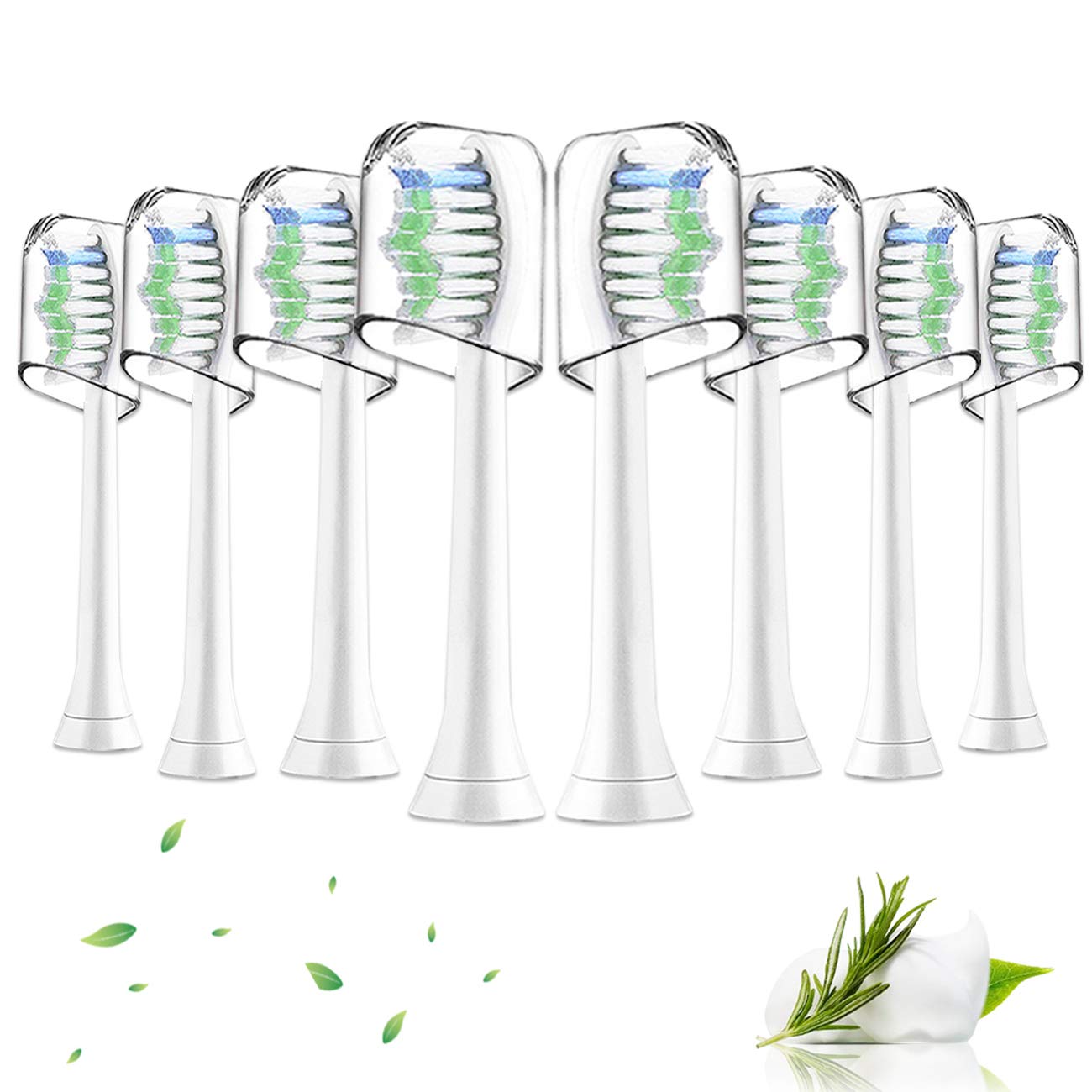 Replacement Toothbrush Heads, 8 Pack Compatible with Phillips Sonicare Brush Heads, Fits 2 Series, 3 Series,Diamond Clean, Flexcare, Healthywhite, EasyClean, PowerUp Electric Toothbrush
