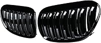 Vista 10 de 1 par de rejillas de riñón de parachoques delantero LH RH negro brillante compatible con 2004-2010 E63 E64 650i 650Ci 645Ci 2 puertas