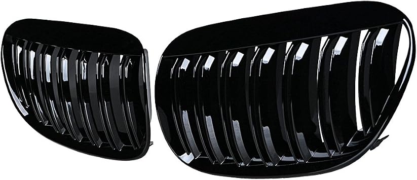 Astra Depot Glossy Black Kidney Grille Double Line for BMW E63 E64 6 Series
