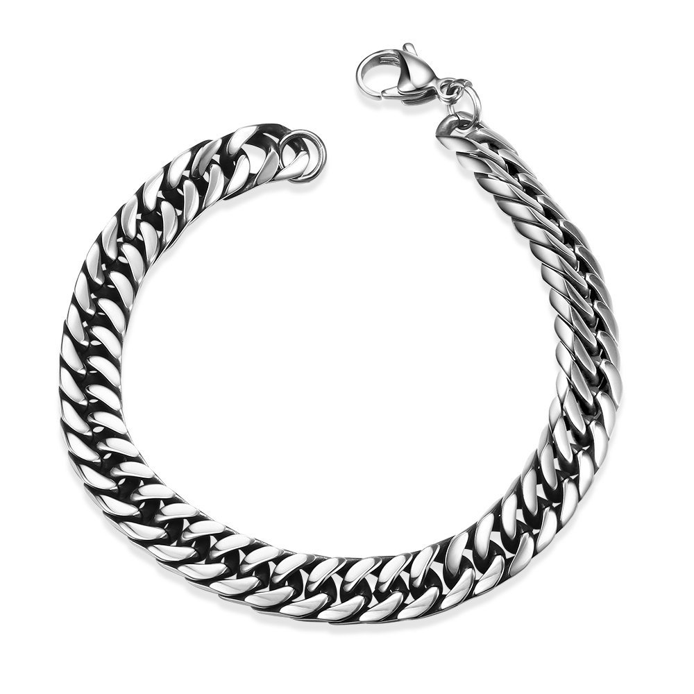Yellow Chimes Bracelets for Men and Boys Fashion Silver Bracelet for Men | Silver Toned Stainless Steel Cuban Chain Bracelet for Men | Birthday Gift for Men and Boys Anniversary Gift for Husband (B01G72H5MK) Amazon Price History, Amazon Price Tracker