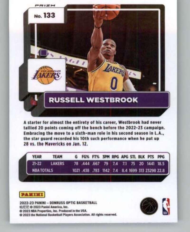 Amazon.com: 2022-23 Donruss Optic Fast Break Holo #133 Russell