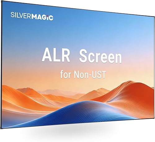 Miniatura 7 de Pantalla de proyector de alta ganancia con marco fijo de SilverMagic - Ganancia de 2.6X y 30% ALR - Pantalla blanca para montaje en pared para