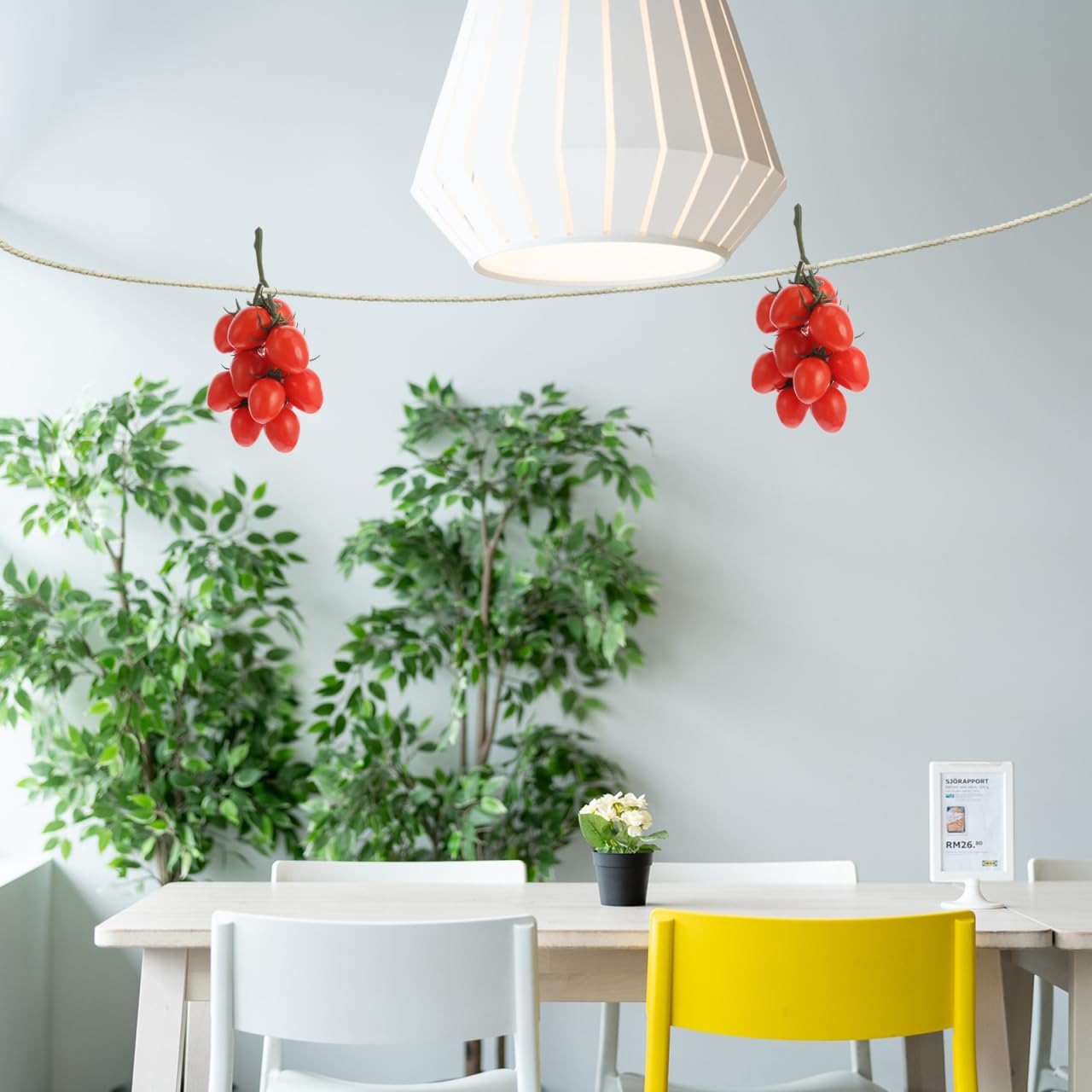 Amosfun Frutas artificiales artificiales para decoración del hogar, decoración para fiestas, decoración de fiestas, guirnalda de tomate falso, naranja, tulipán, tomate artificial, fruta artificial