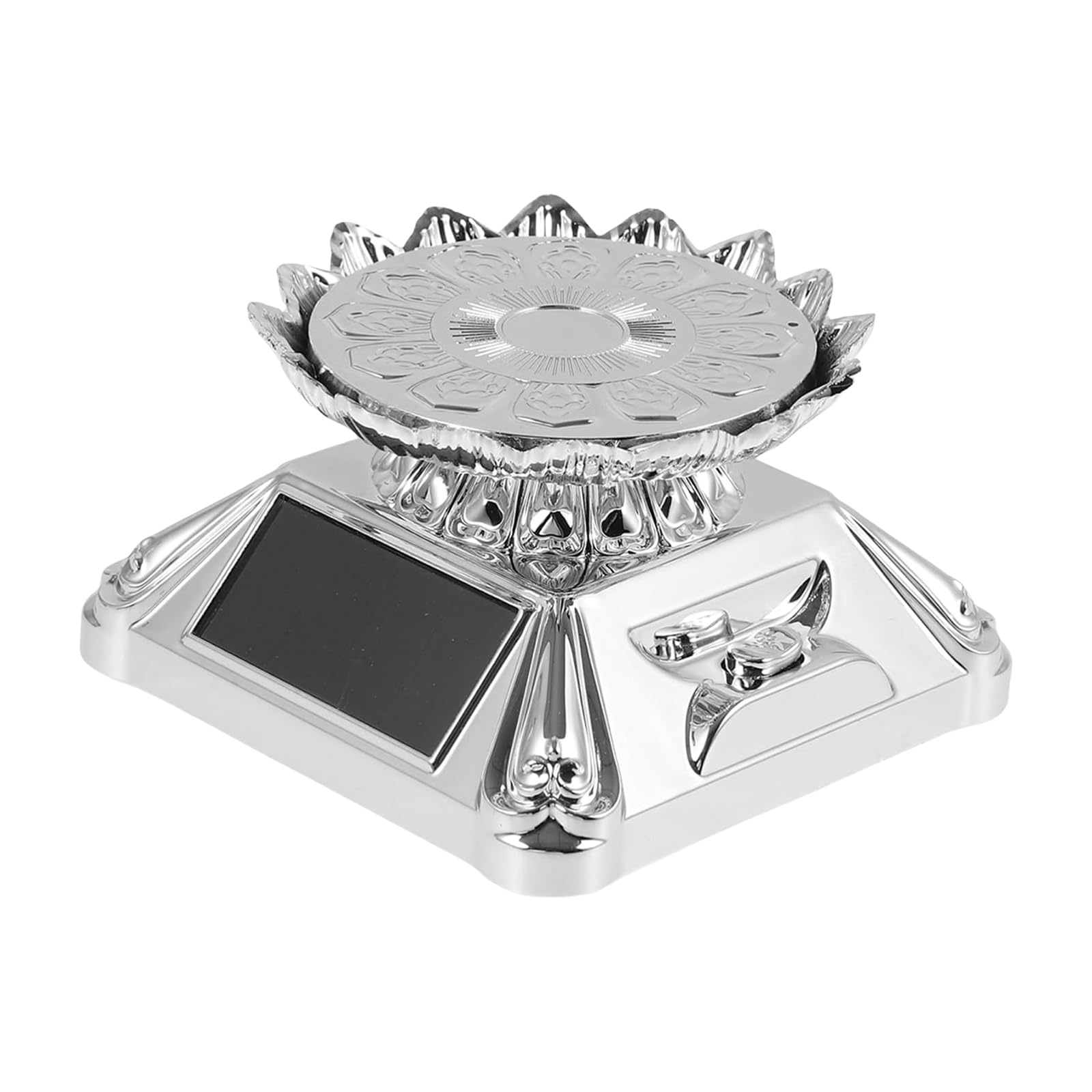 CAZSTYK Automatic Rotating Jewelry Turntable Solar Charging LED Illuminated Display Stand for Rings Watch ABS Tray ABS Jewelry Display Rotating Tray