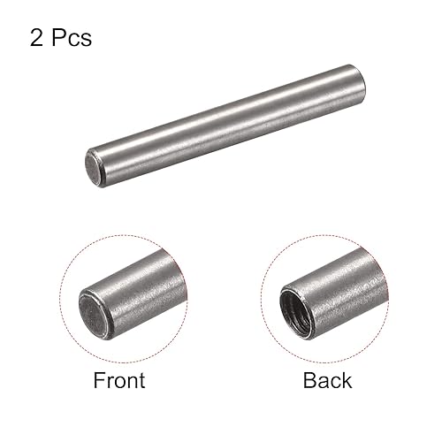 Miniatura 3 de uxcell M5 Pasador de rosca interna 2 unids 0.315x2.756 in biselado plano acero al carbono cilíndrico pin cama estantería dispositivos metálicos