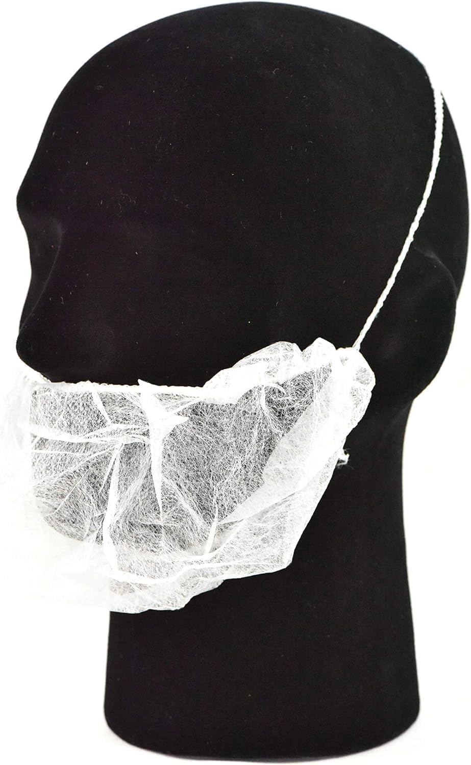 Disposable Beard Nets, Elastic Band Beard Restraints, Latex-Free, Nonwoven Spunbond Polypropylene, Breathable & Comfortable