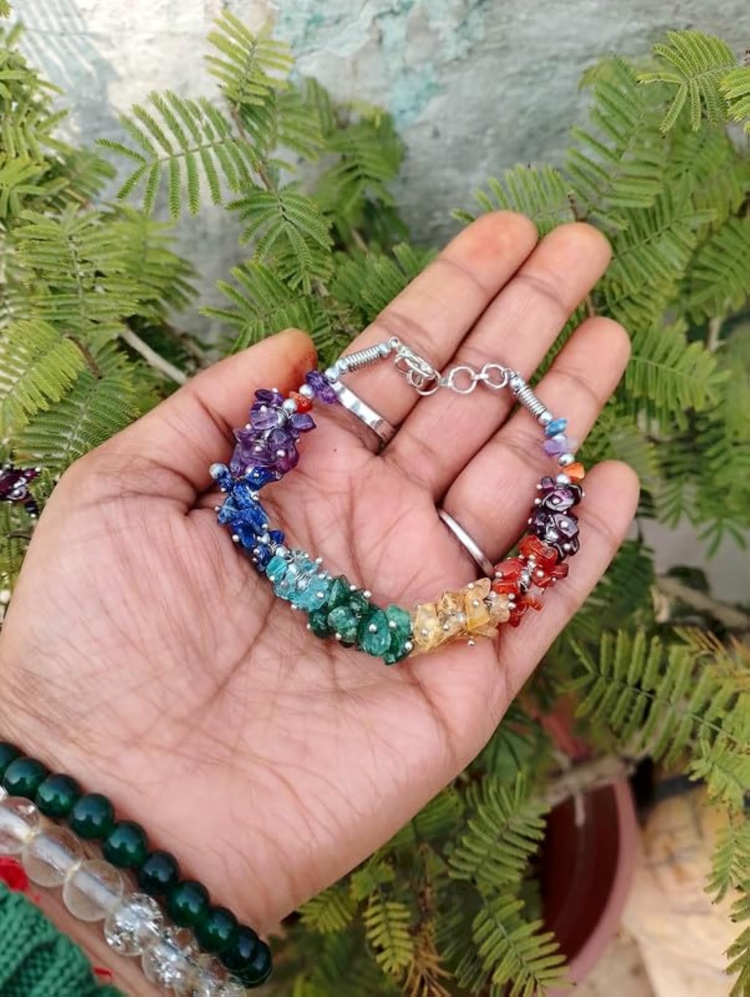 7 Chakra Chips Bracelet Combo Set for Women and Men