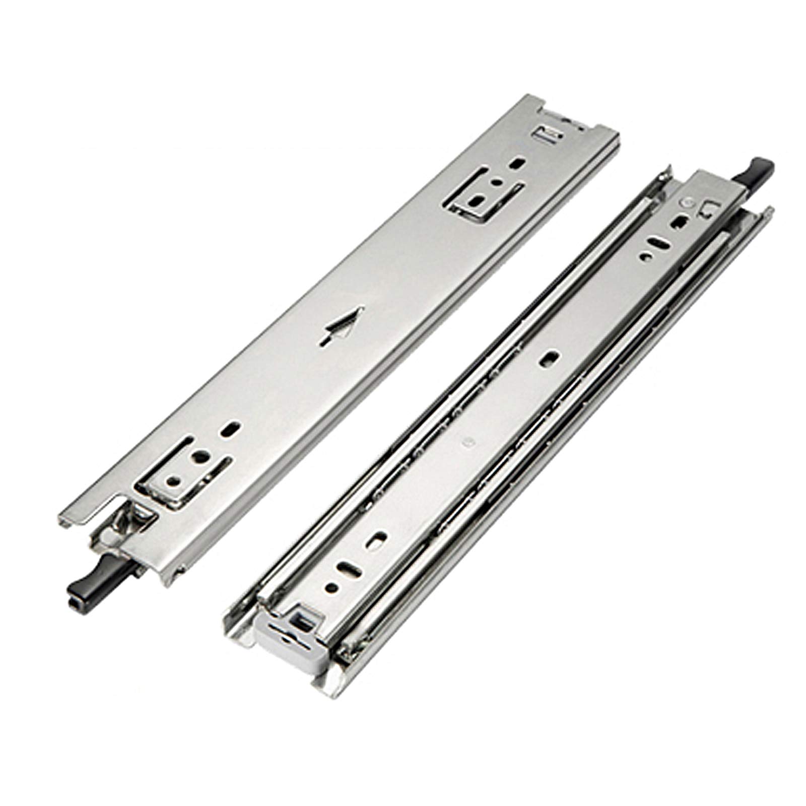 1 Paar 51mm Breite Industrielle Schwerlast Schubladenführungen,3 Falten Vollauszüge Schubladenläufer mit Arretierung,Tragkraft 68kg,für Küchenschrank,Ausrüstung,Fahrzeug (28in/700mm)