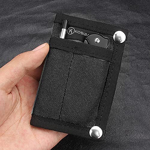 Forubar Small Edc Pouch, Edc Organizer, Mini Portable Tool Pouch For Flashlight/Tactical Pen/Card/Key-Men's Slim Pocket Organizer For Daily Carry (Black) #TOP4