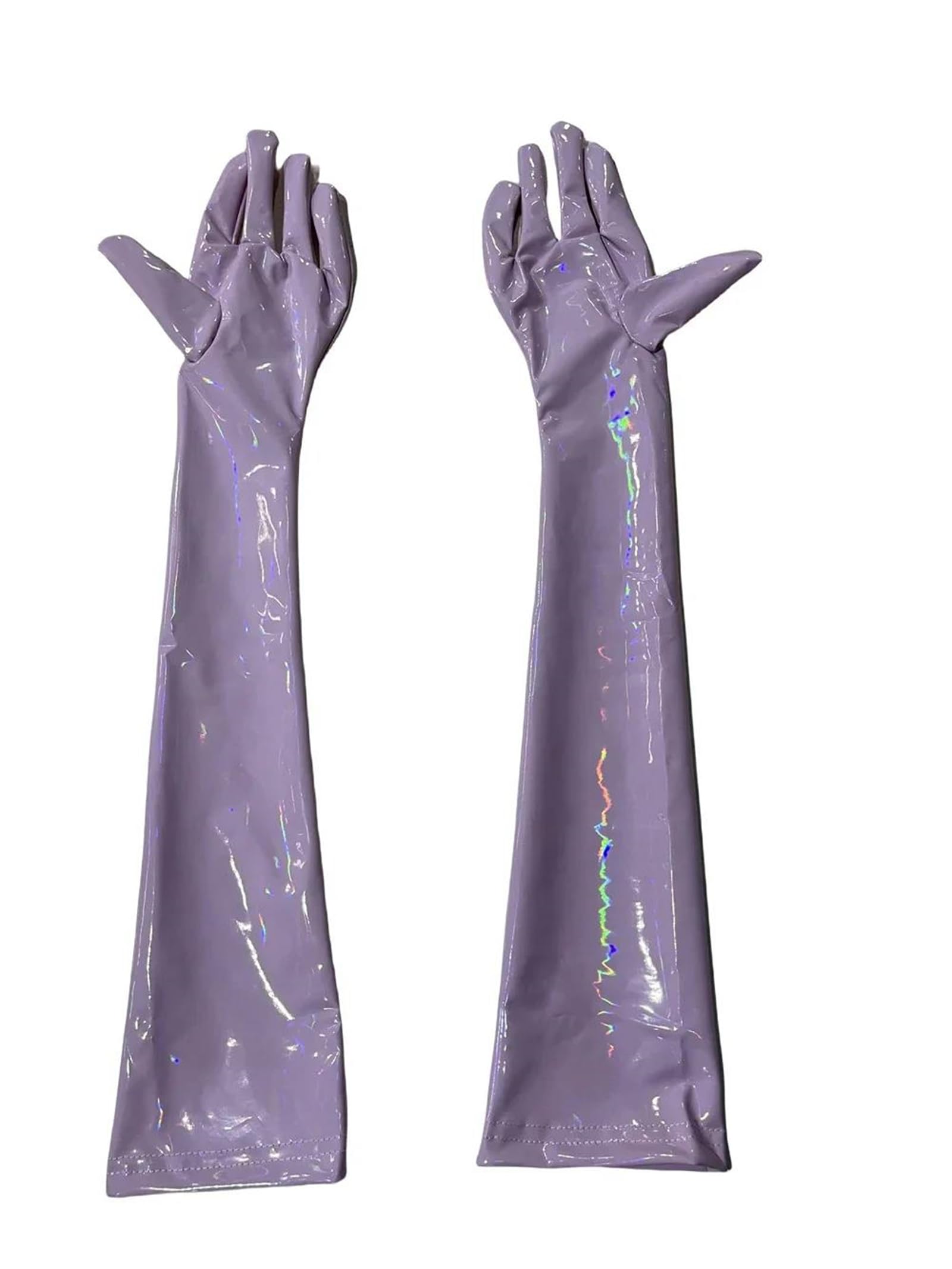 Guantes largos unisex de piel sintética punk rock, longitud de ópera, de alta elasticidad, para cosplay, baile, actuación