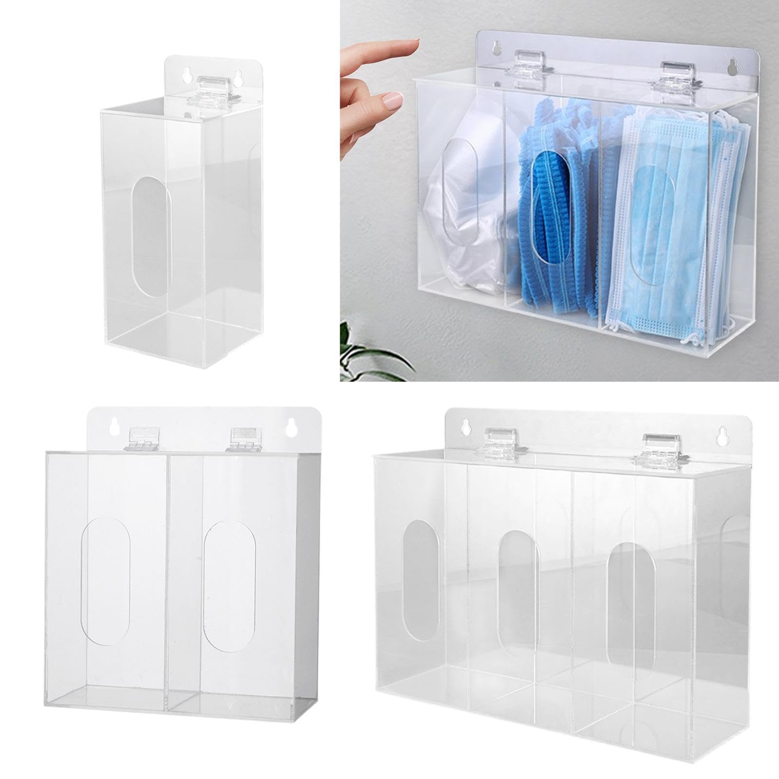 BNF® Acrylic Gloves Dispenser Holder Wall Mount or Tabletop for Shoe Cover Office 1 Grid|Home & Garden |Household Supplies & Cleaning|Home Organization|Storage Boxes 1