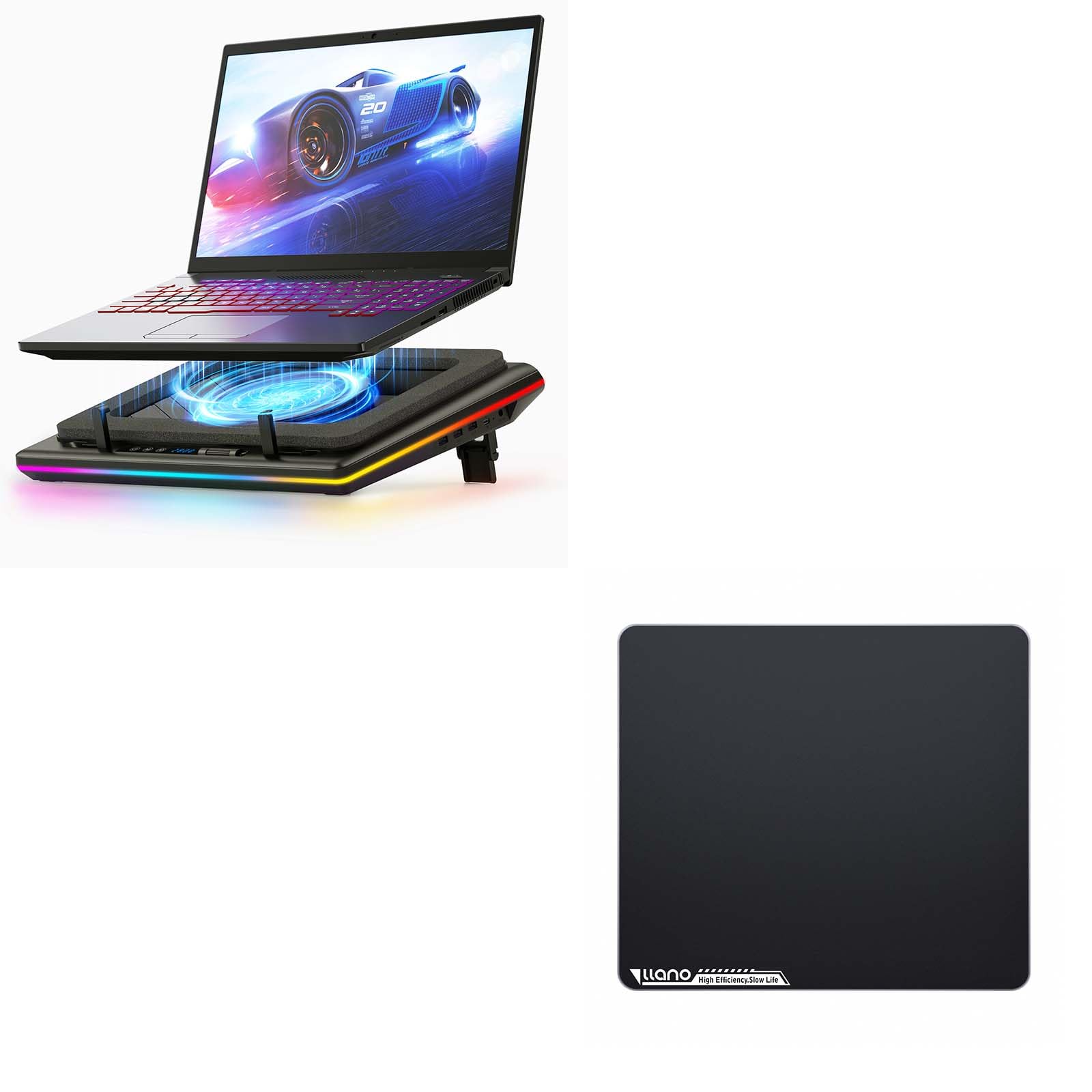 Amazon.com: llano Laptop Cooler Bundle with Glass Mousepad Large