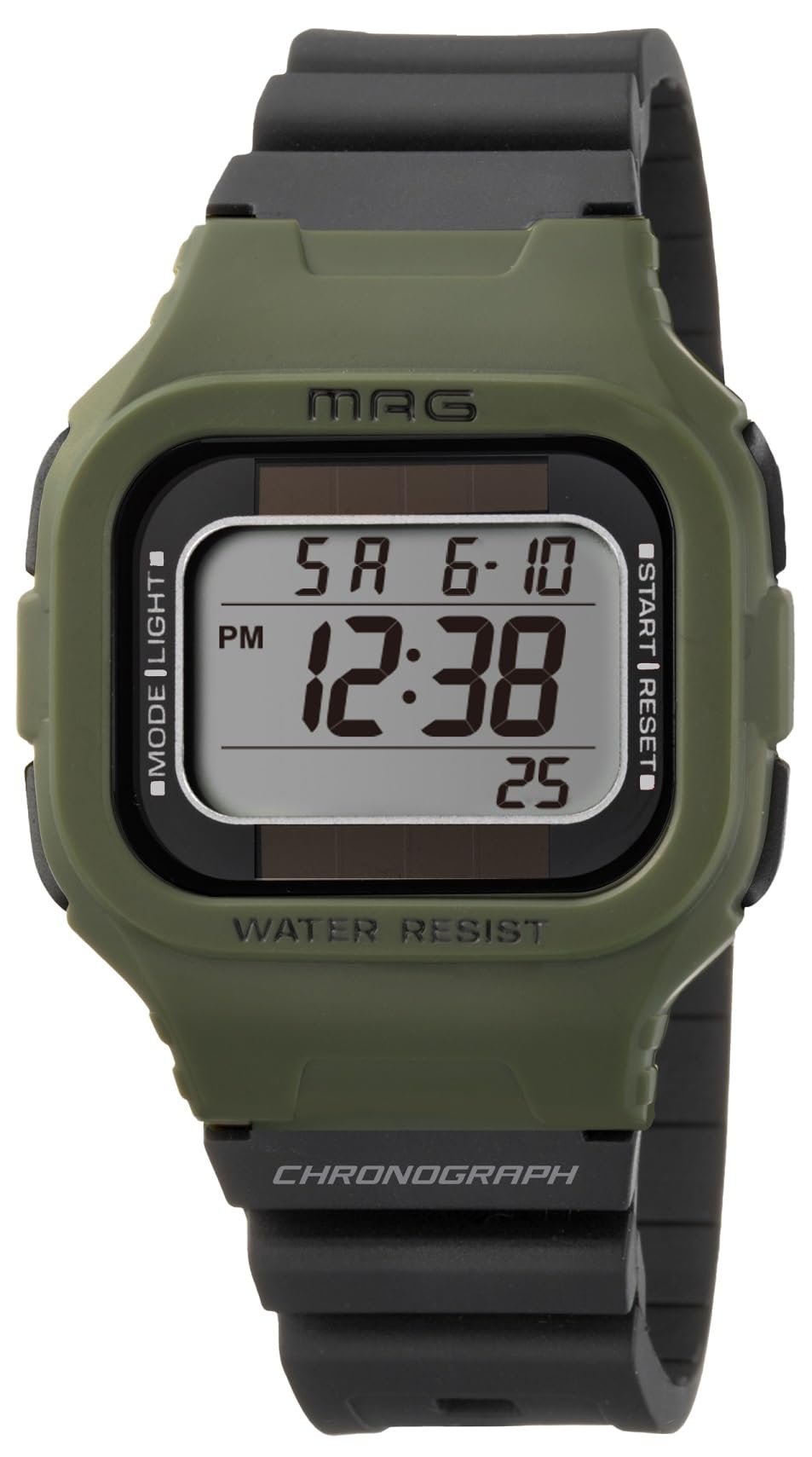 MAG(マグ) 腕時計 デジタル ソーラー デュアルパワー 防水 10気圧 ウレタンベルト 少し小さめ 子供 メンズ レディース ブラック MW-551 GR ノア精密