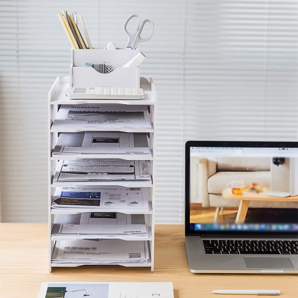 Aktenhalter, Dateitrenner, Dokumentenschrank, Schreibtisch-Datei-Organizer, 7-stufiger Papier-Organizer für Büro, Schreibtisch-Organizer aus Holz, Post