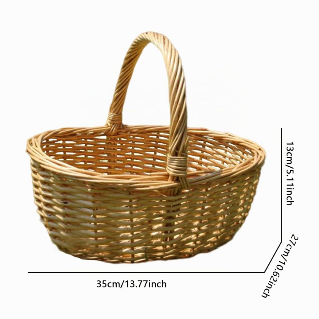 Canasta de Mimbre con Mango Picnic Canasta de Mimbre Rústica Vacente Regal