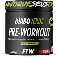 FTW Pré-Treino Diabo Verde em Pó com Cafeína, Aminoácidos Beta‑Alanina e Arginina para Treinos e Atividades Físicas - Pote 150 g (Sabor: Frutas Vermelhas)