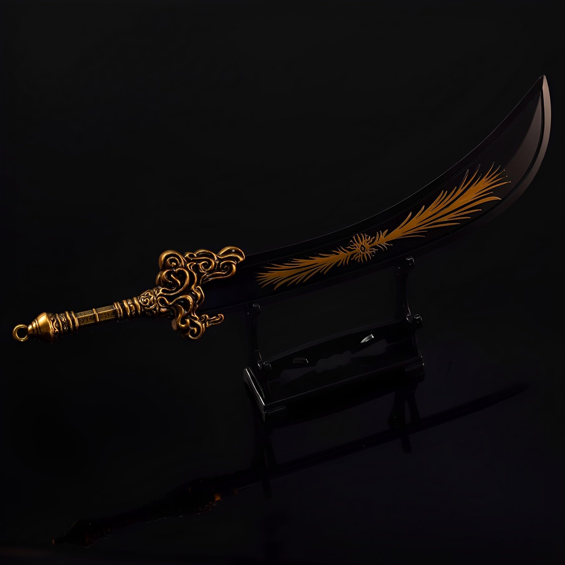 Modelo de Espada Larga, Longitud: 22 cm/8,7 Pulgadas, con Soporte de exhibición, coleccionables Juegos Metal, 2 Piezas/Caja Papel(2 Pcs/Paper Box)