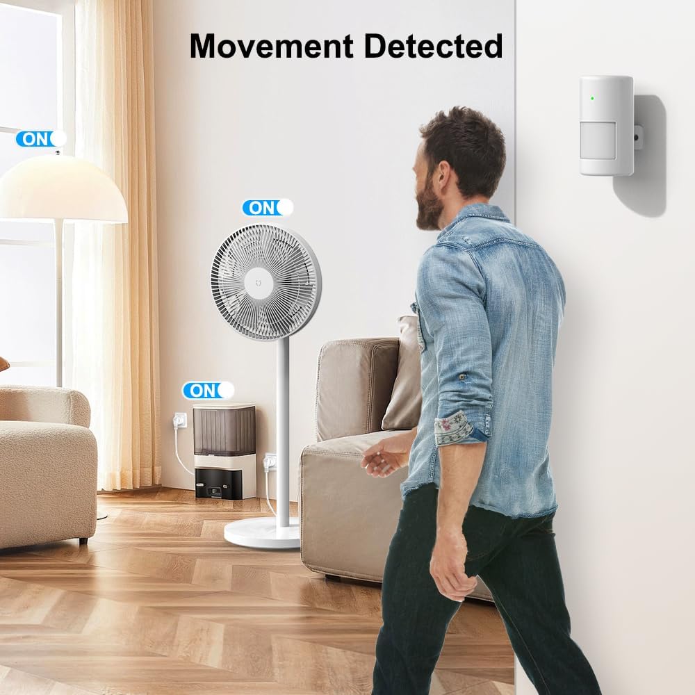 2 Sensor de movimiento de toma de sensores, sensor de movimiento infrarrojo, toma de detector de paso de radio, activación automática de luces y dispositivos interiores/exteriores