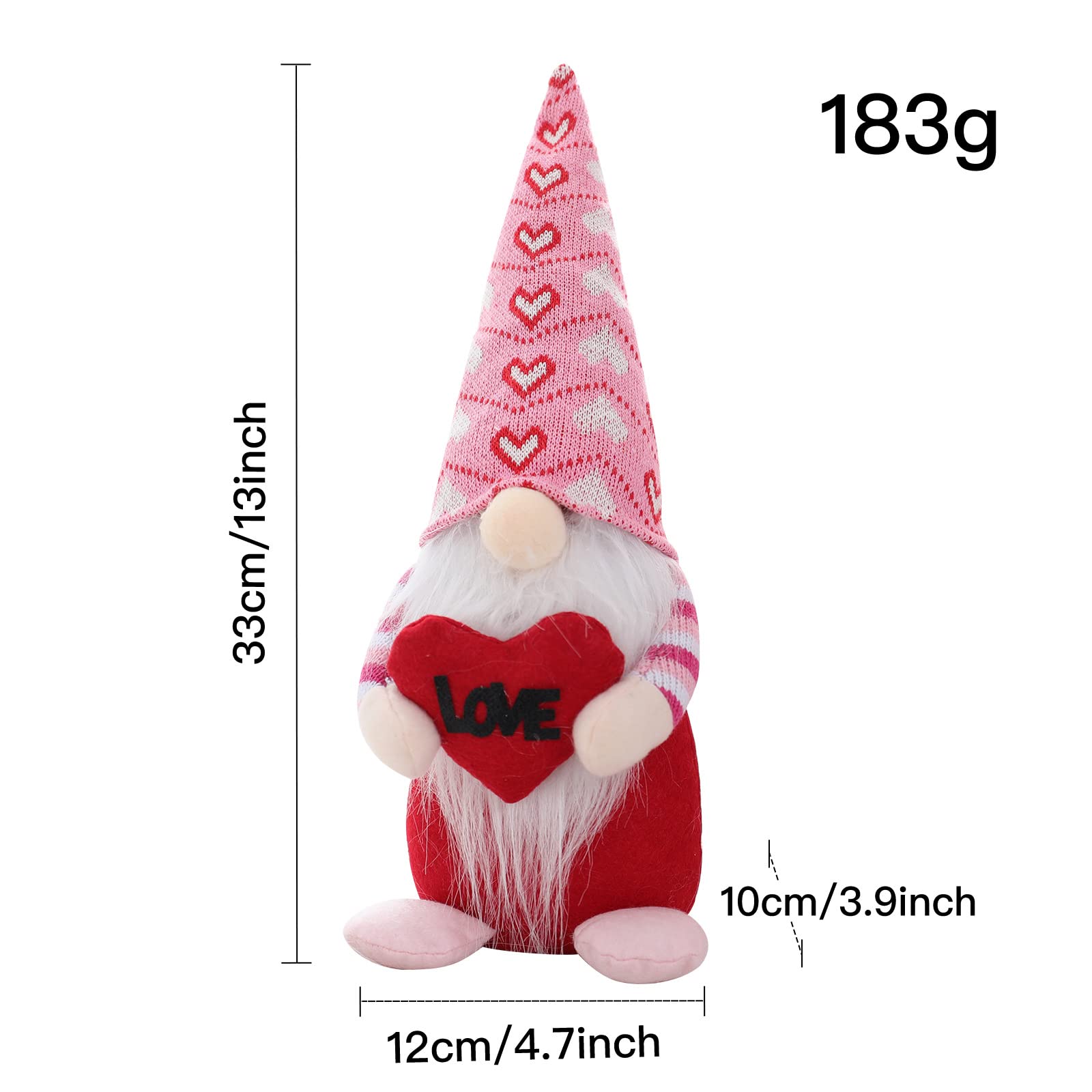 Set De 2 Nains De Saint-Valentin – Peluche Lumineuse Cœur – Couple Mr & Mrs – Décoration Romantique