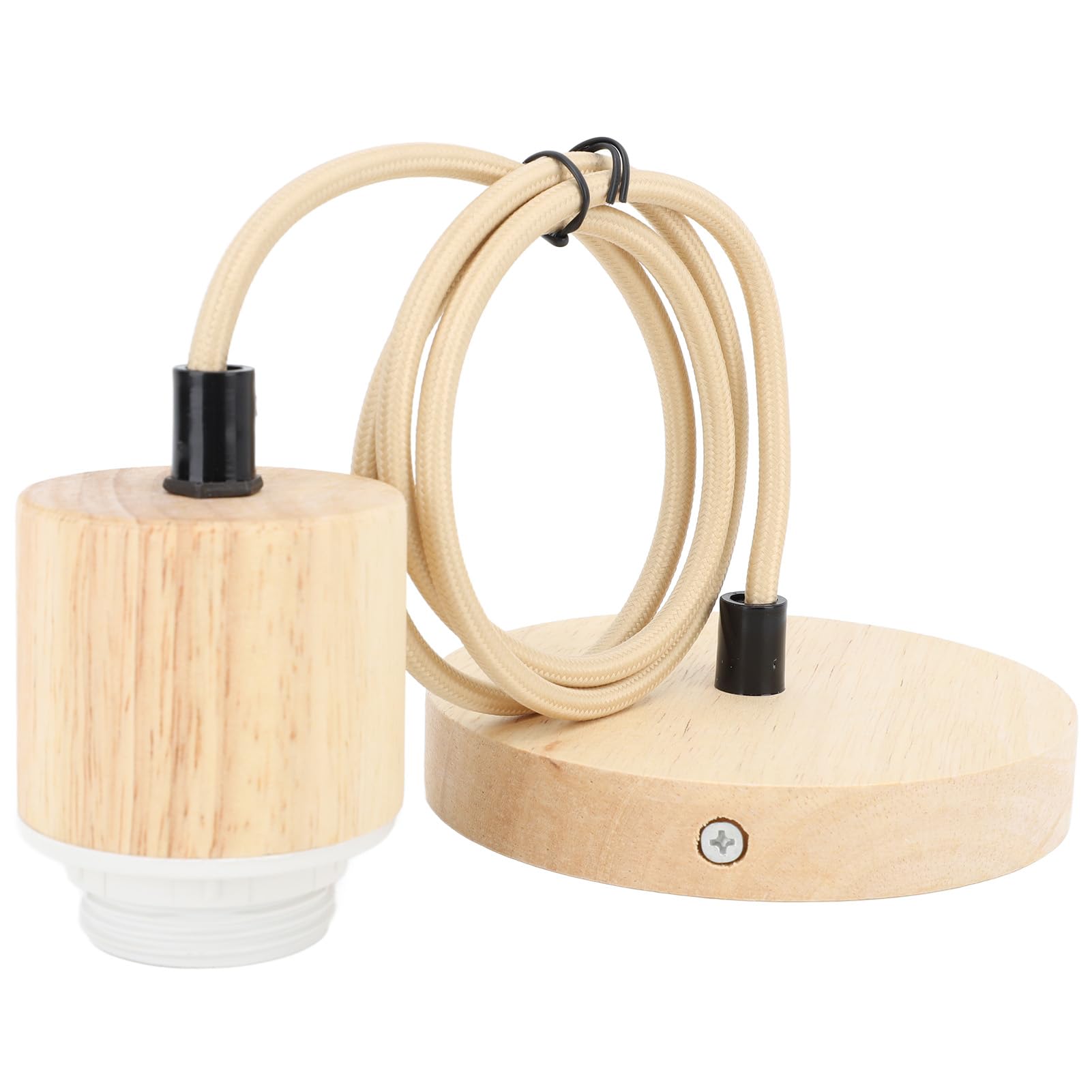 Yosoo Health Gear Ceiling Pendant Light Fitting, E27 Vintage Antique Wooden Pendant Light Fitting Lamp Holder