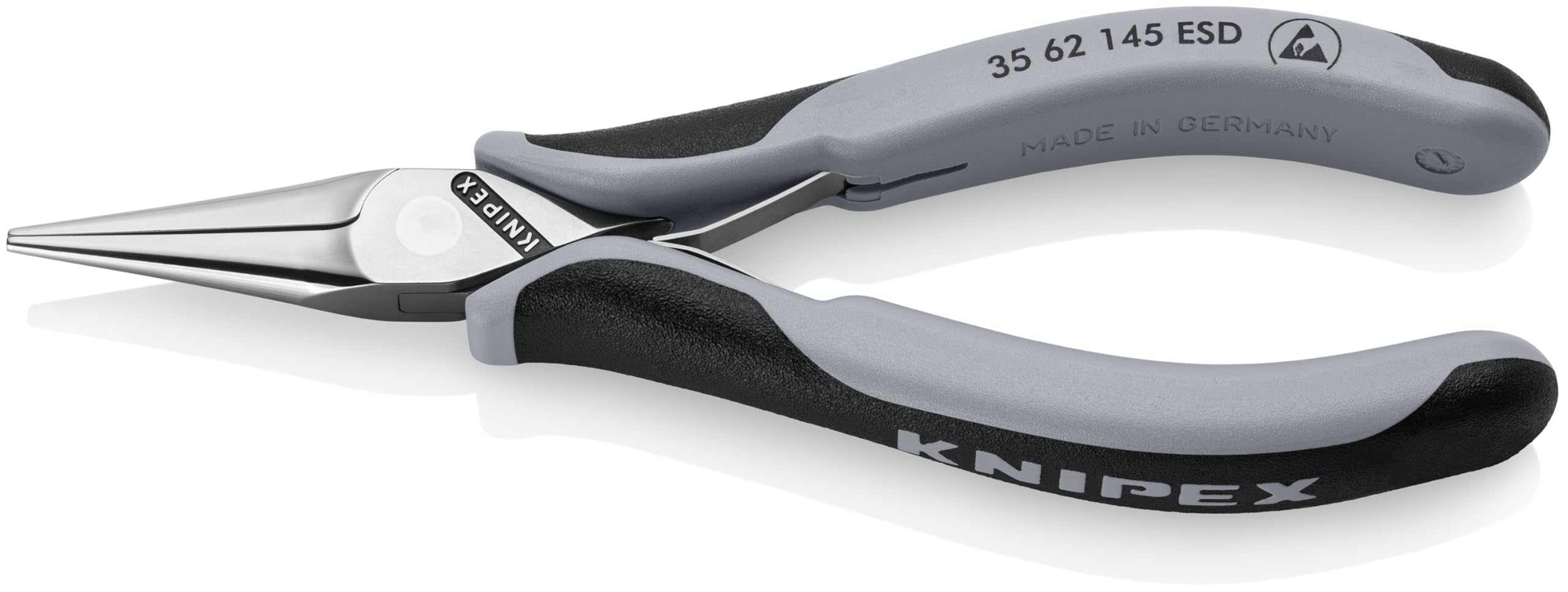 KNIPEX Szczypce ESD dla elektroników ze złączem wsuwkowym polerowana na wysoki połysk z osłonkami wielokomponentowymi 145 mm, 35 62 145 ESD