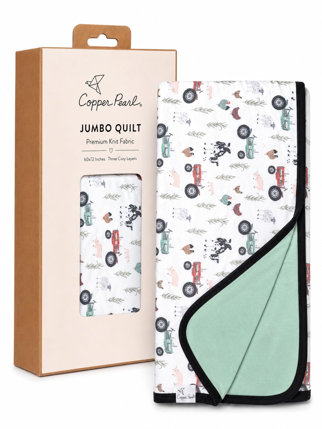 Copper Pearl Jumbo Three-Layer Baby Blanket: Soft Baby Quilts for Boys and Girls | Breathable, Cozy, Toddler Blanket | Baby Quilt for Newborns | 60x72 Premium Material | Jo