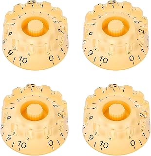 Banworks Guitar Control Knobs Metric Size 18 Spline 2 Volume 2 Tone Control Knobs Knurled Top Hat Knobs for Epiphone Les Paul LP SG Style Electric Guitars Pack of 4 JT/XN-10 Cream