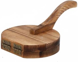 Baoblaze Dumpling Dumpling Wrapper Tool Pastry Maker Tortilla Press With Wooden Construction And Easy Grip Handle For Even Sized Wrappers Suitable for home, Large Carbonized