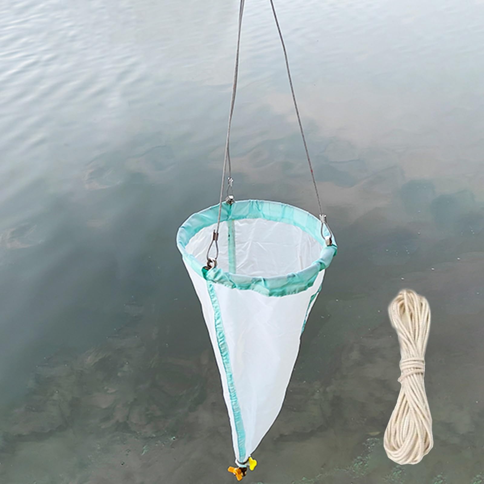 Rete di plancton a maglia fine per la raccolta di fitoplancton, protozoi e rotiferi, reti di campionamento sperimentali profonde in nylon, facile da trasportare per la ricerca di biologia marina