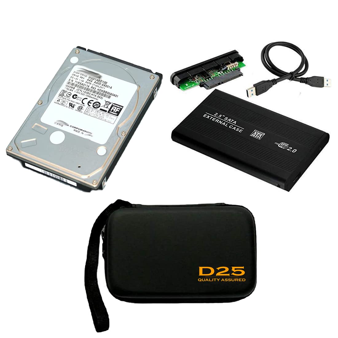 D25® Combo Pack of 2.5 Inch 320GB Laptop Hard Disk + 2.5 inch USB 2.0