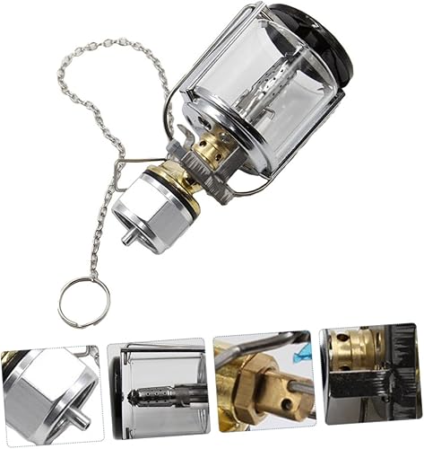 Miniatura 3 de PRETYZOOM Lámpara de camping a gas con linterna de propano premium y exterior para emergencia y senderismo, compatible con tanques de gas roscados