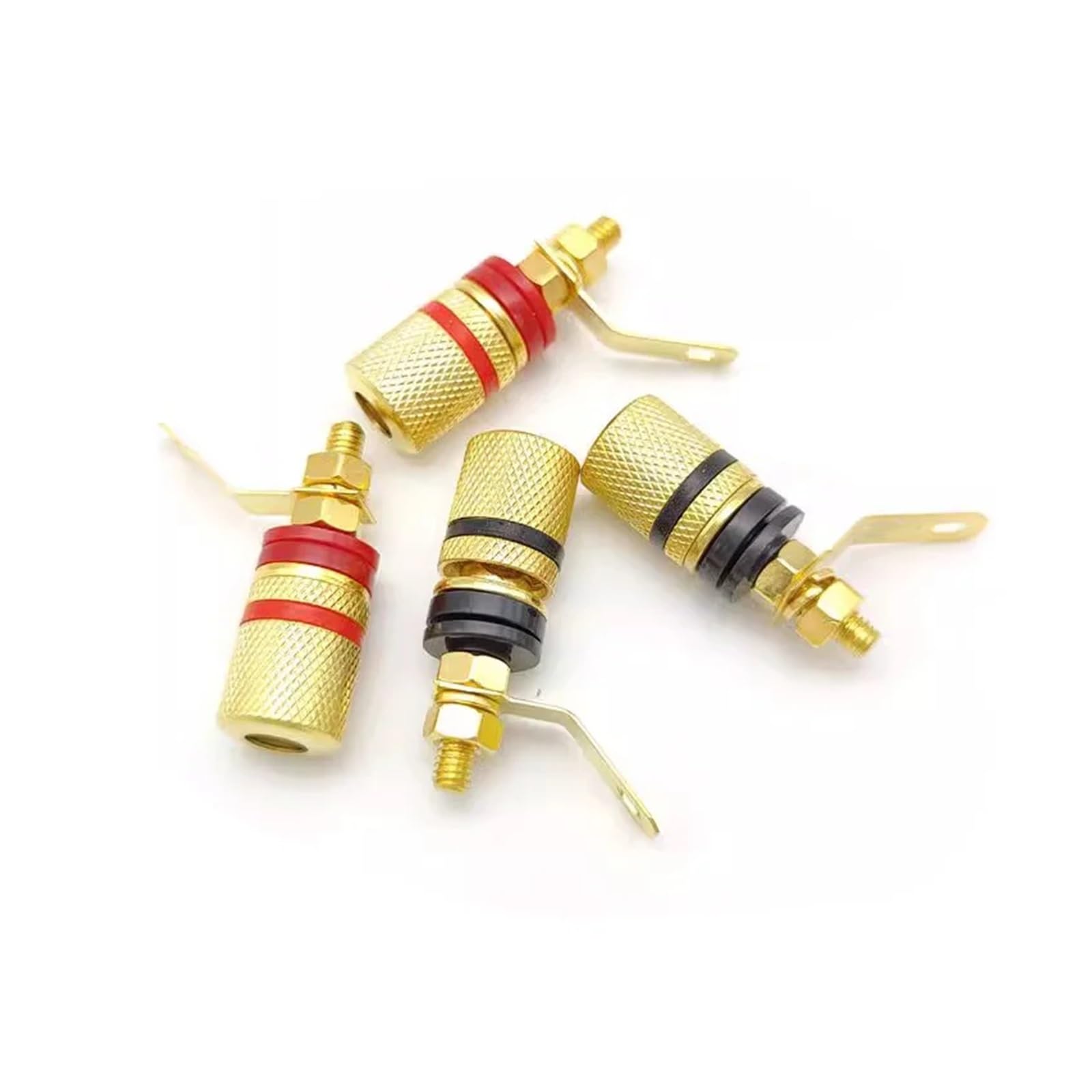 Connettore terminale audio for terminale altoparlante Binding Post placcato oro da 20 pezzi da 4 mm(20 Black)