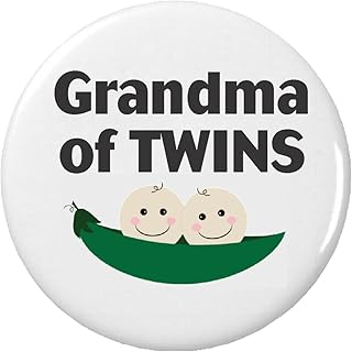 Grandma of Twins 2.25â€ Large Pinback Button Pin Grandmother