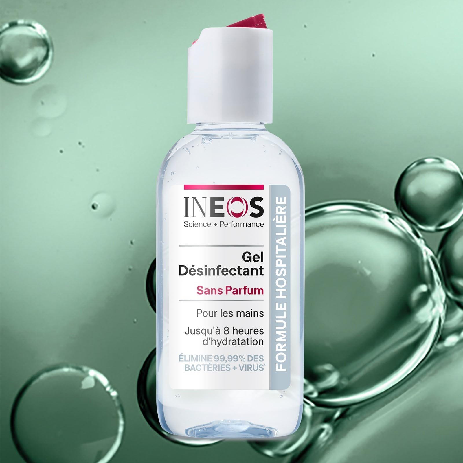 INEOS Hygienics - Gel Hydroalcoolique de Poche (50 ml) - Désinfectant pour les Mains - Formule Hospitalière, Efficace contre 99,9% des Virus et des Bactéries