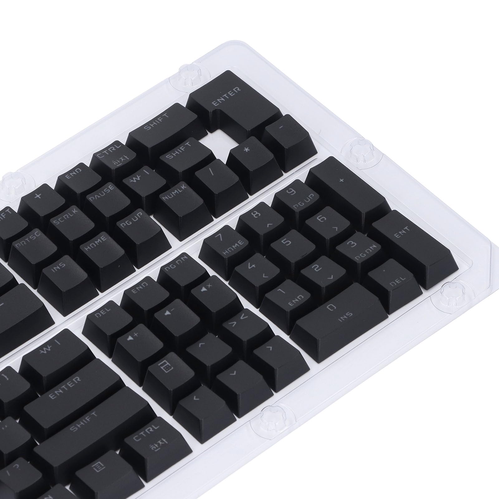 XUMIUZIY 132 Touches Keycaps Coréens, Hauteur OEM, 132 Keycaps Keycaps Set, Remplacement du 61/62/64/68/72/75/84/87/88/98/100/104/108 Clavier Mécanique (Black)