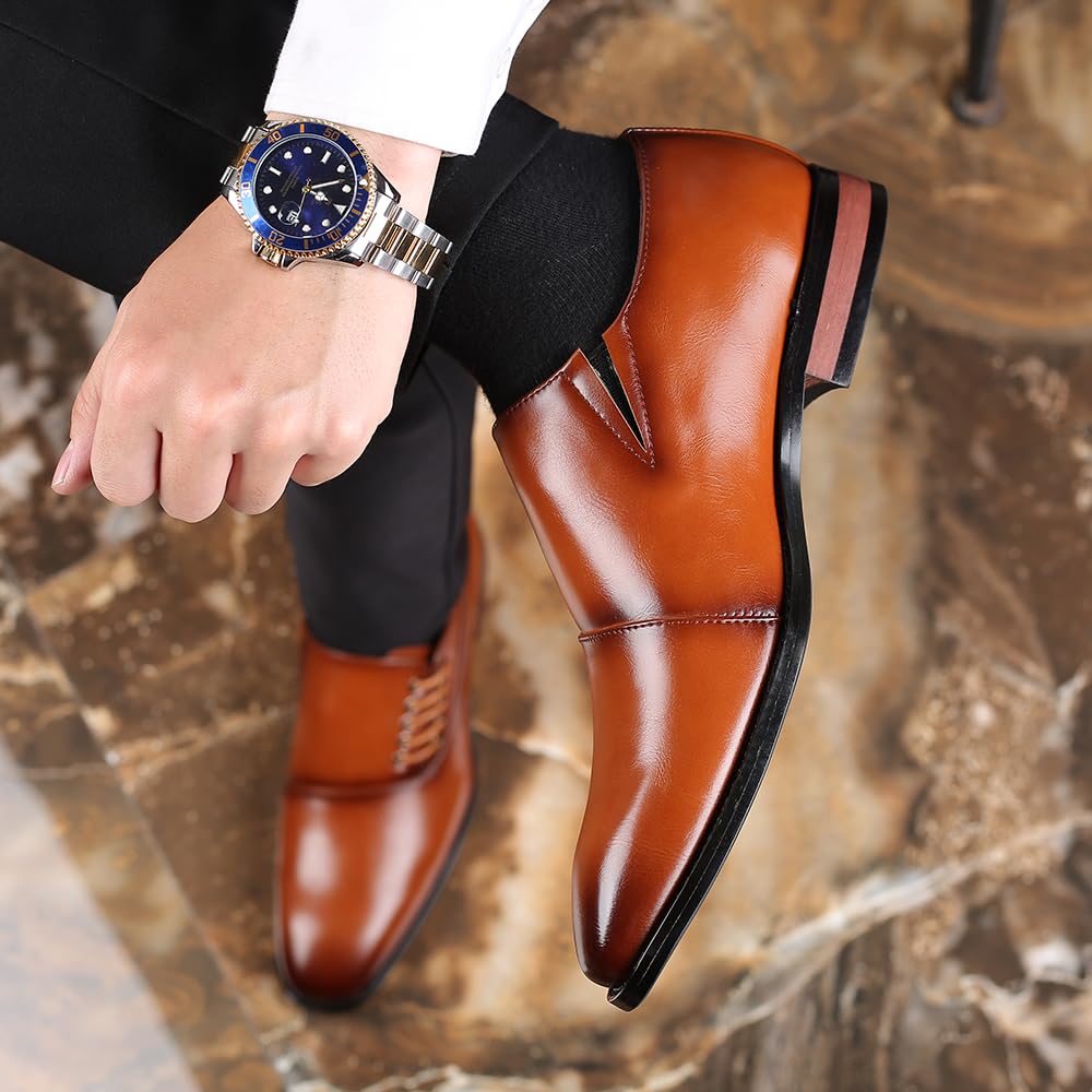 Scarpe Oxford da Uomo in Vera Pelle Scarpe Eleganti con Lacci Mocassini Antiscivolo Mocassini da Guida Traspiranti