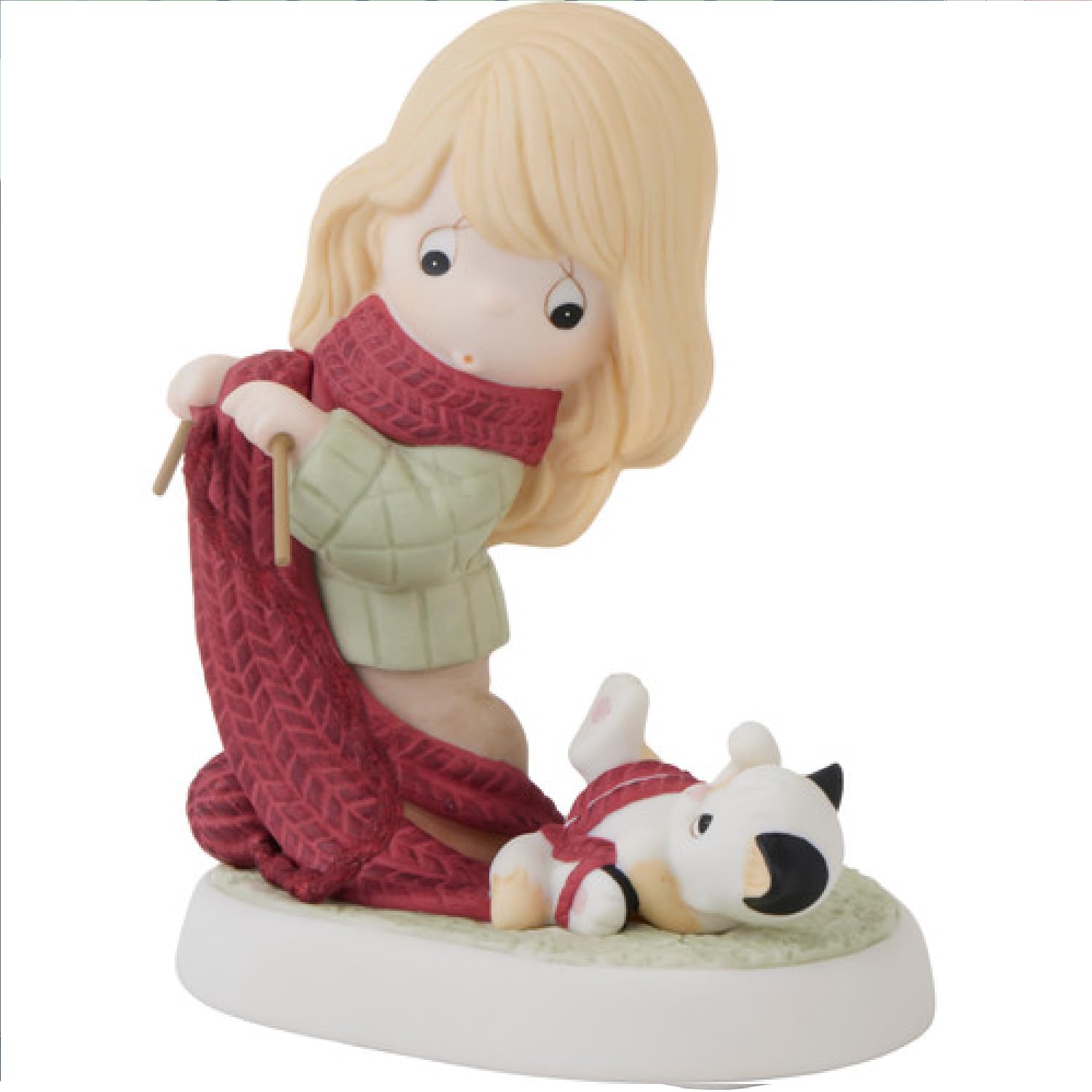 Precious MomentsTake Time to Unwind Holiday Figurine | Bisque Porcelain Figurine | Winter Decor & Gifts | Cat Decorations