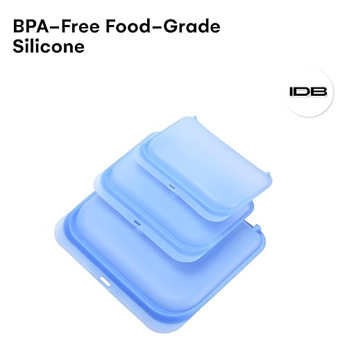 Miniatura 4 de Dorence 3 bolsas de almacenamiento de silicona reutilizables color negro  3 bolsas de silicona para almacenamiento de alimentos  Bolsas de silicona