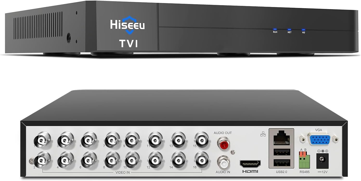 Hiseeu 3K Lite DVR 16 Channel Security Digital Video Recorder Advanced CCTV DVR for Security Camera,AHD/TVI/CVI/CVBS/IPC 5 in 1 Hybrid,Remote Access,No Monthly Fee(No Hard Drive)