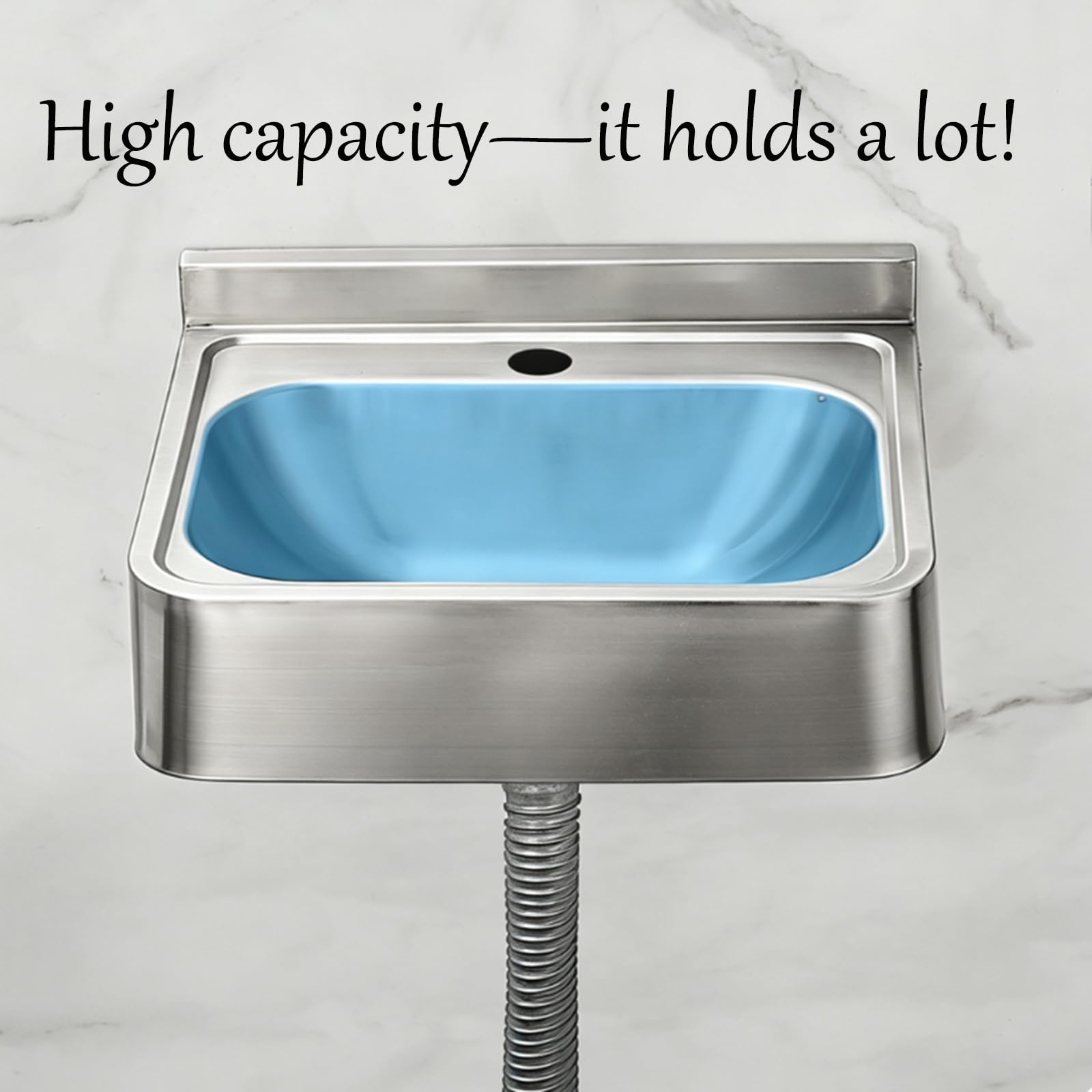 Fregadero de pared de acero 304 sin entrada con juegos de grifo, lavabo comercial de metal cepillado para lavandería, baño, kit Clete Draina incluido