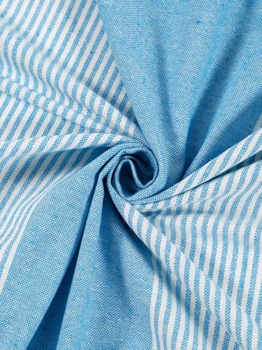 Image of 210 TC Cotton Bedsheet | Handmade Double Bedsheet | Handloom Bedsheets | Without Pillow Cover | Double Bedsheet for Summer (90X100 Inches, 7.5 x 8.3 Feet (Picton Blue)