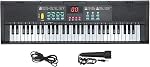 CHICIRIS 61 Keys Multifunctional Keyboard Piano Instrument with Microphone for Diverse Music Experience - All Ages (Black)