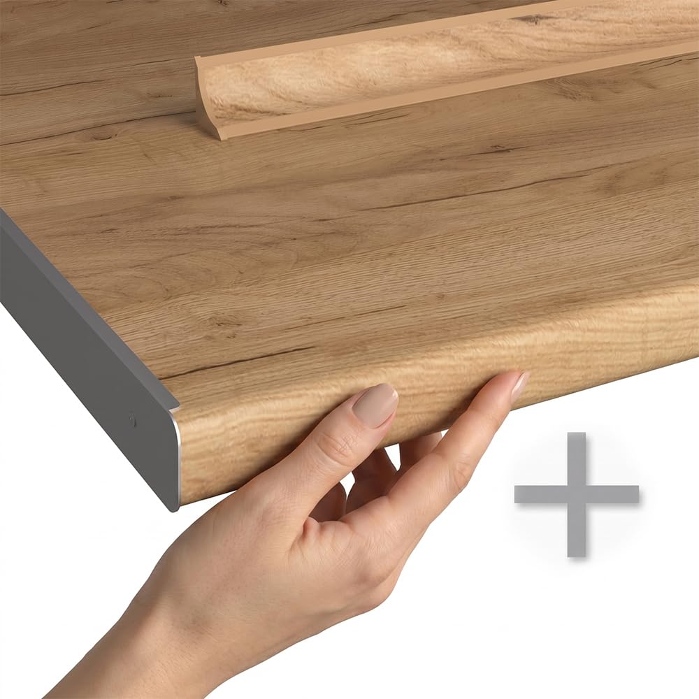 Vicco Küchenblock Fame-Line, Dunkelblau Hochglanz/Weiß, 150 cm | AP Eiche, zur individuellen Erweiterung mit kompatiblen Modulen